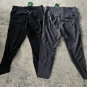 NWT HALARA Charcoal And Black High-Waisted Leggings Size XL